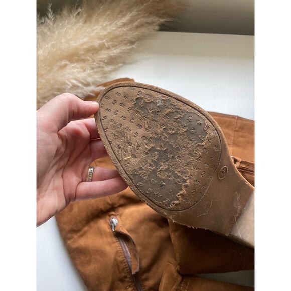 DV Tan Faux Suede Over The Knee Heeled Boots - Picture 10 of 15